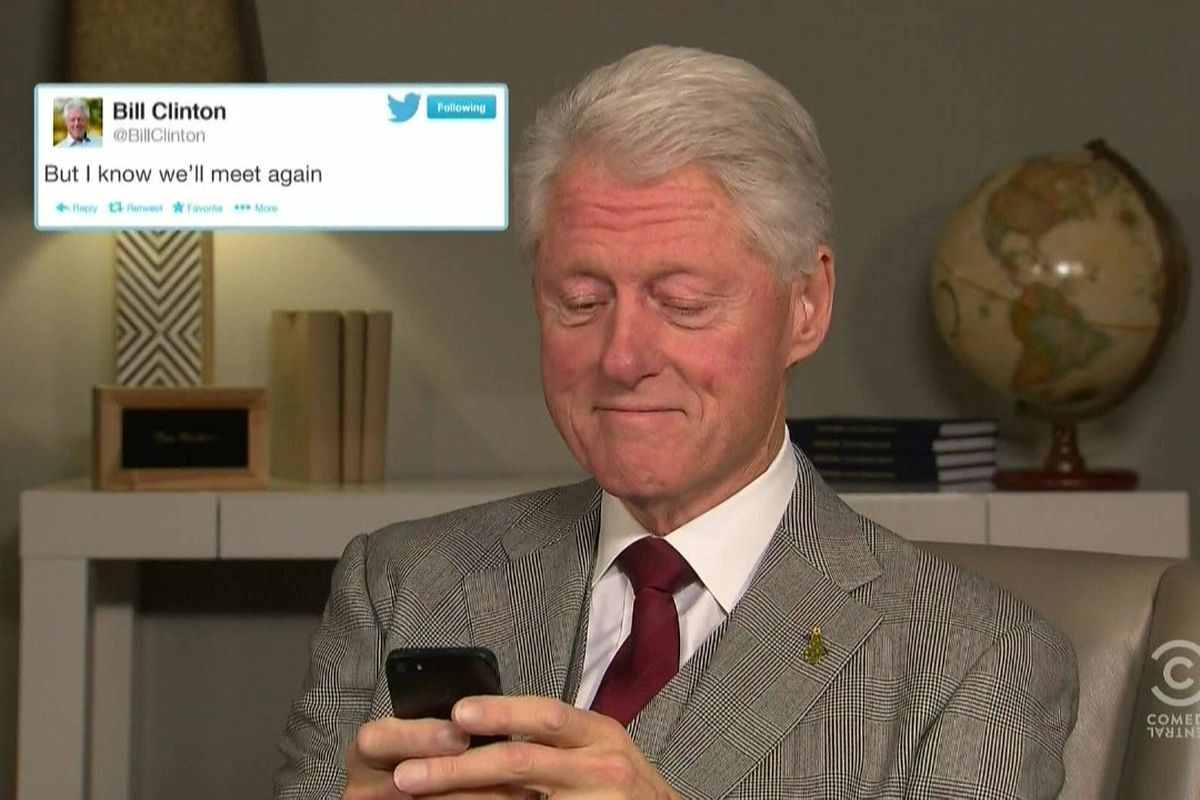 Bill Clinton on the last episode of The Colbert Report