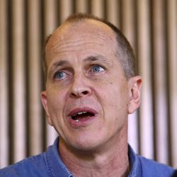 Australian journalist Peter Greste speaks to the media during a press conference in Brisbane, Australia, Thursday, Feb. 5, 2015.  The Al-Jazeera reporter who spent more than a year in an Egyptian prison returned home to Australia on Thursday, where he was greeted by friends and relieved family members who had tirelessly campaigned for his release. 