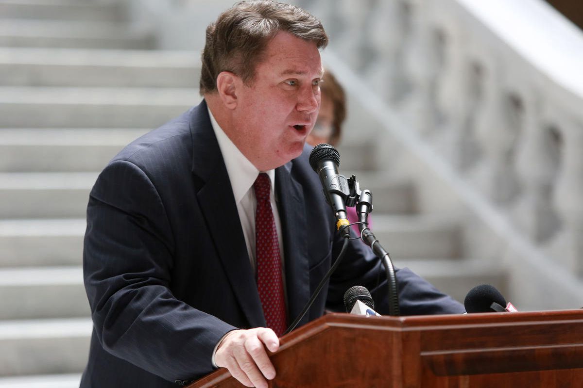 FILE: Rep. LaVar Christensen speaks at a press conference at the State Capitol Building in Salt Lake City on Friday, April 11, 2014. Christensen, one of Utah's most outspoken conservatives, may keep his place in the House, despite lagging behind on electi