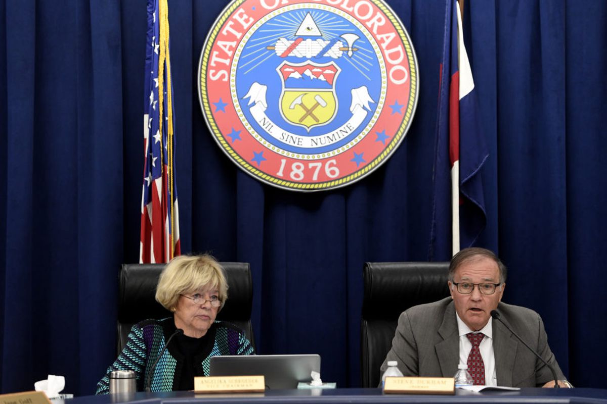 State Board of Education Chair Angelika Schroeder and Vice Chair Steve Durham at a past meeting.