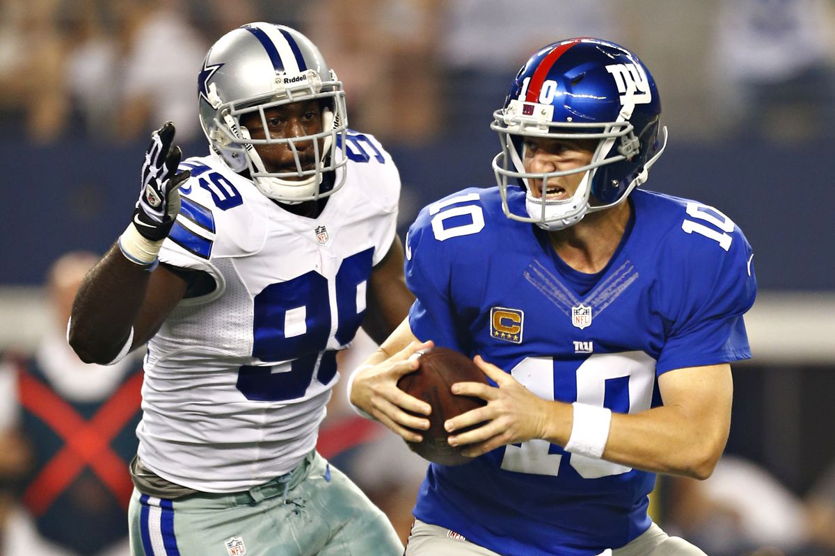 Eli Manning doesn't have to worry about being chased by George Selvie any more.