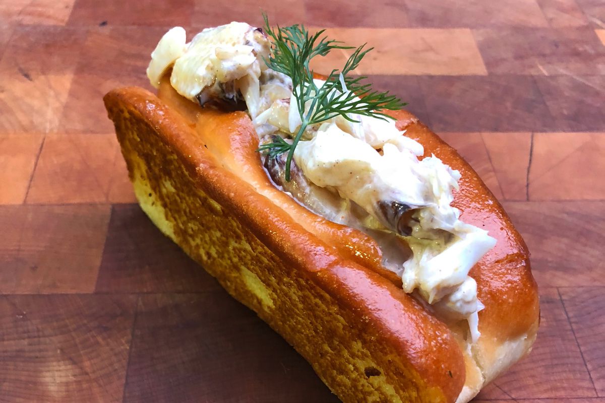 Pictured is a crab roll from Fremont’s Local Tide