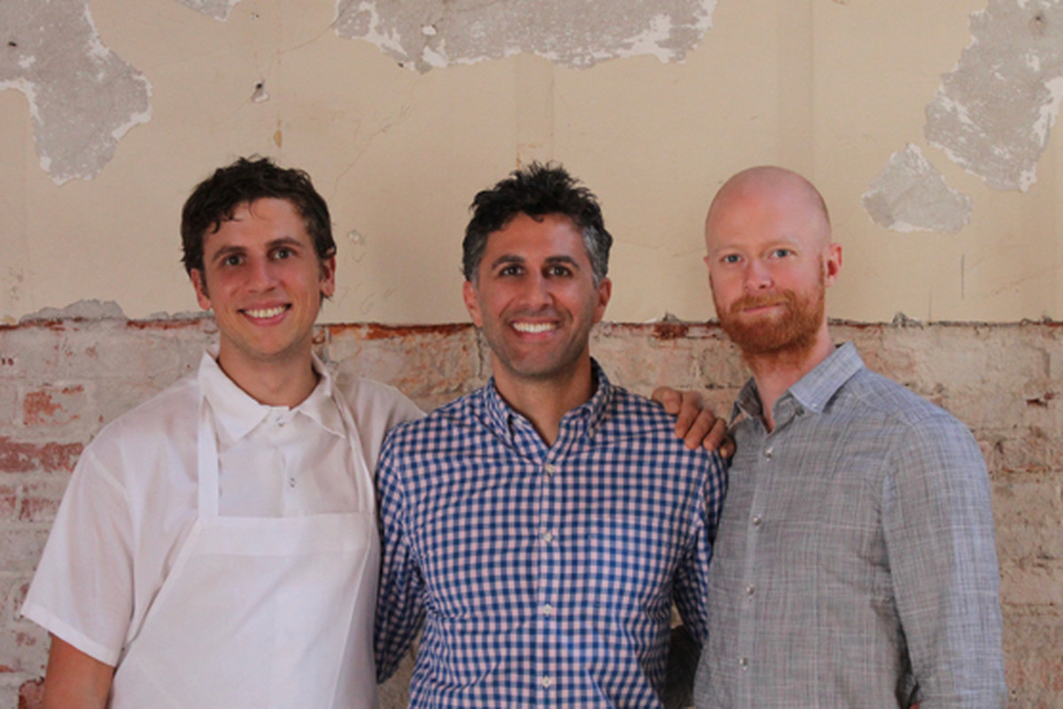 Chef Brett Naylor, Sam Mink and Daniel McLaughlin of Oyster House