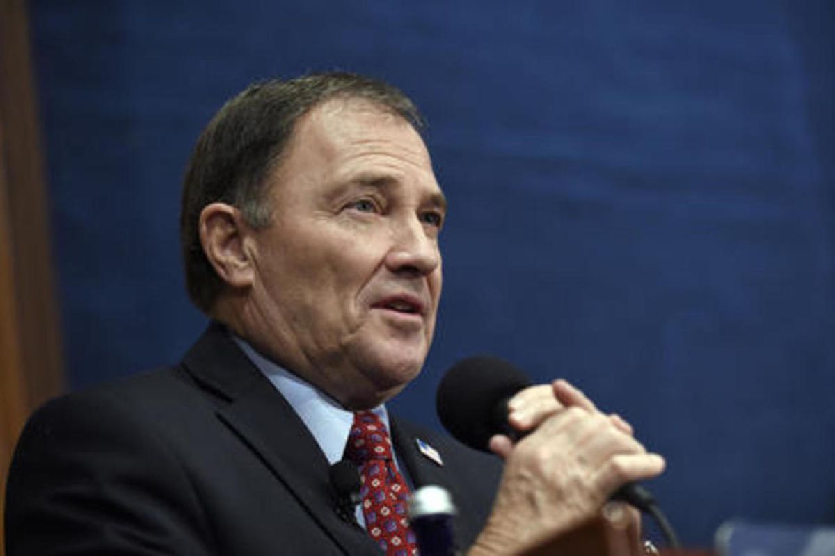FILE: Gov. Gary Herbert said Tuesday he's content to let a federal judge decide how to deal with the signature collecting requirements in Utah's controversial election law.
