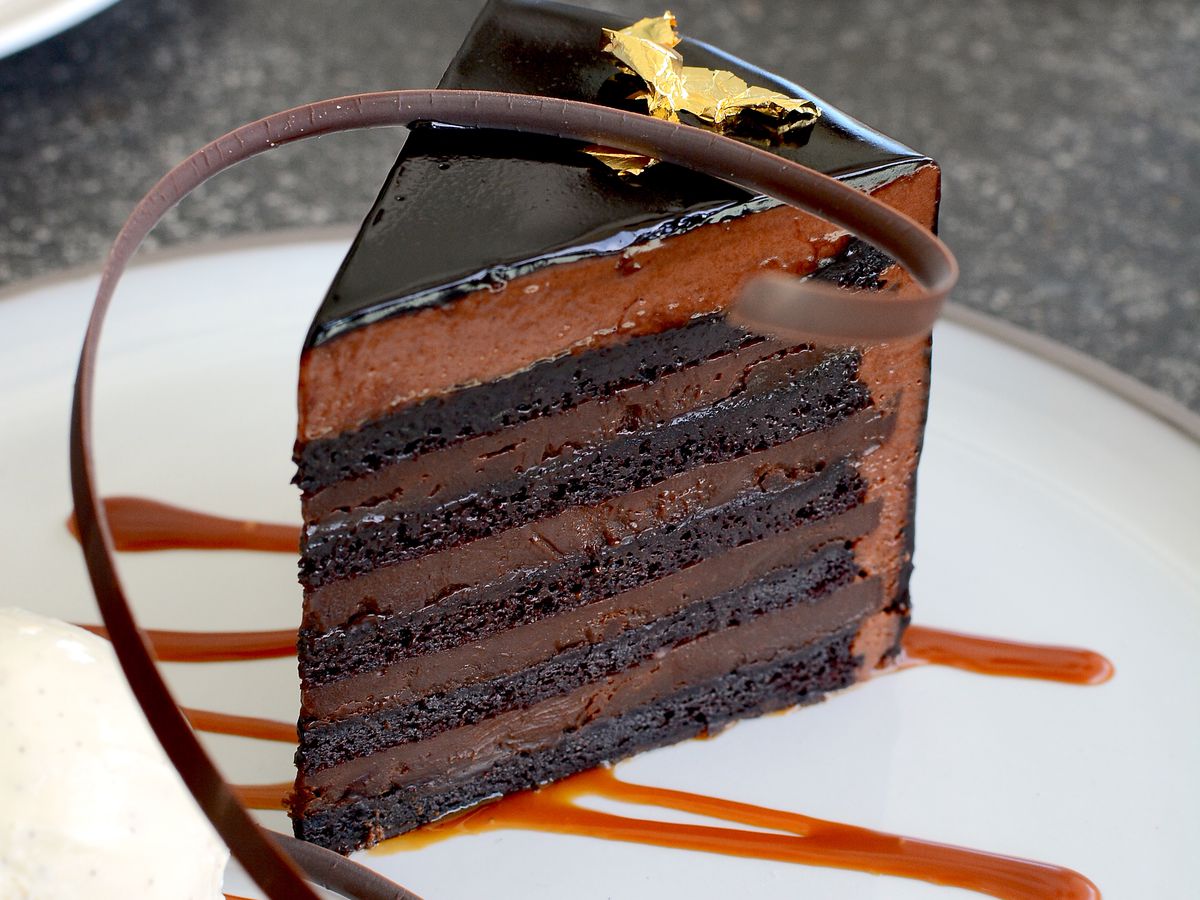 A 10-layer chocolate cake from Coin and Candor.