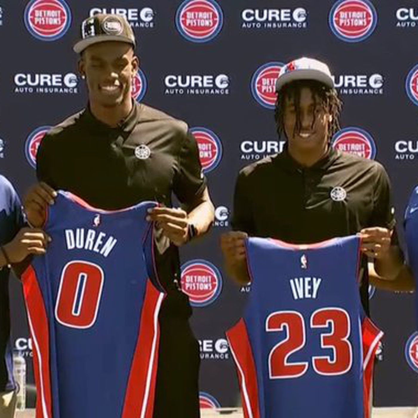 Pistons present Jaden Ivey with the jerseys of his grandfather, father and  mother - Detroit Bad Boys