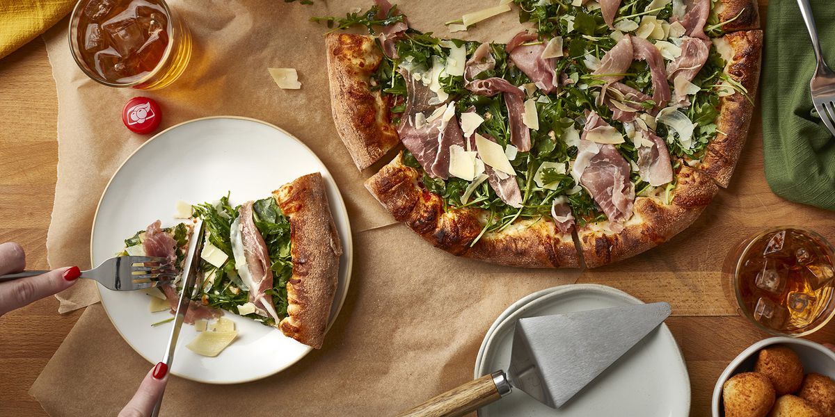 The Prosciutto pizza topped with arugula and fresh parmesan from Brasiliana Pizza in Atlanta. 