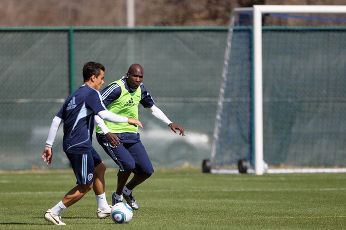 KANSAS CITY, MO - MARCH 23:  Chad Ochocinco begins tryout with Sporting Kansas City on March 23, 2011 in Kansas City, Missouri.  (Photo by Jamie Squire/Getty Images)