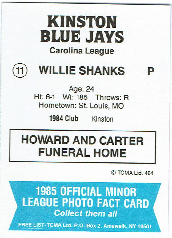Exploring the 1985 Kinston Blue Jays team baseball card set: Pitchers -  Bluebird Banter