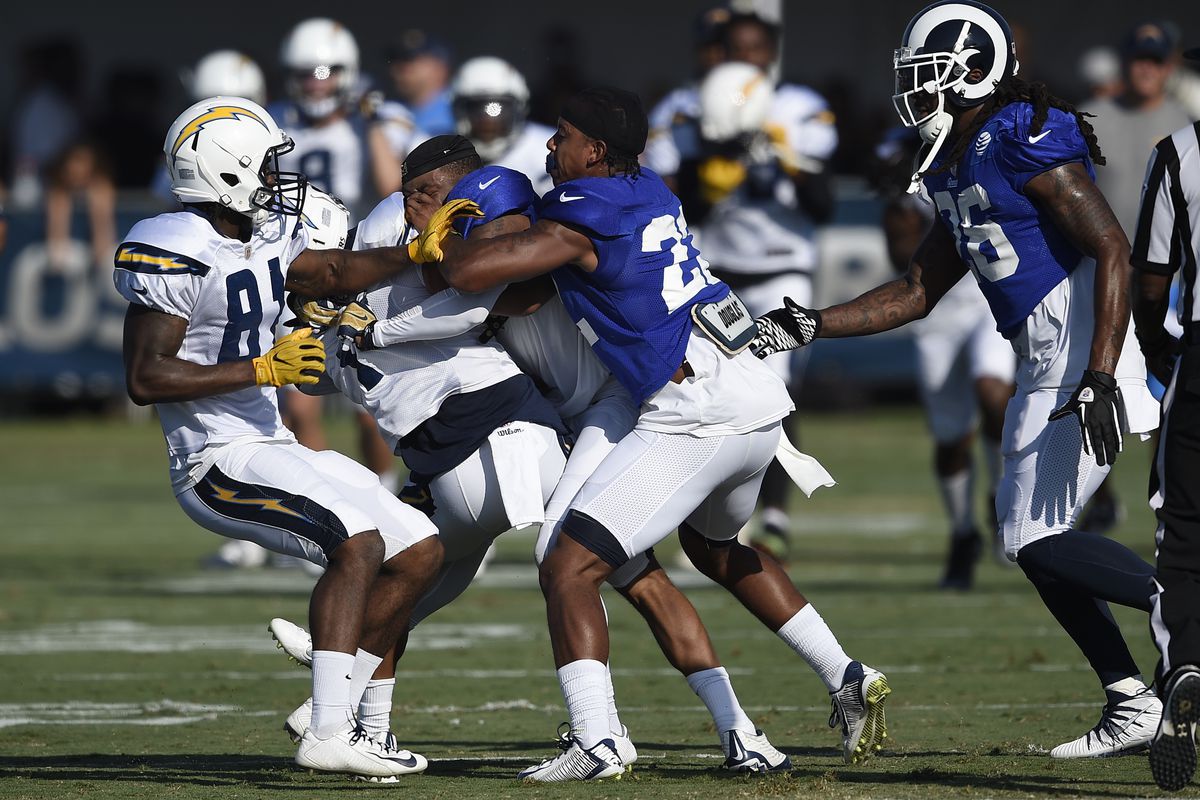 Los Angeles Rams and Los Angeles Chargers Practice