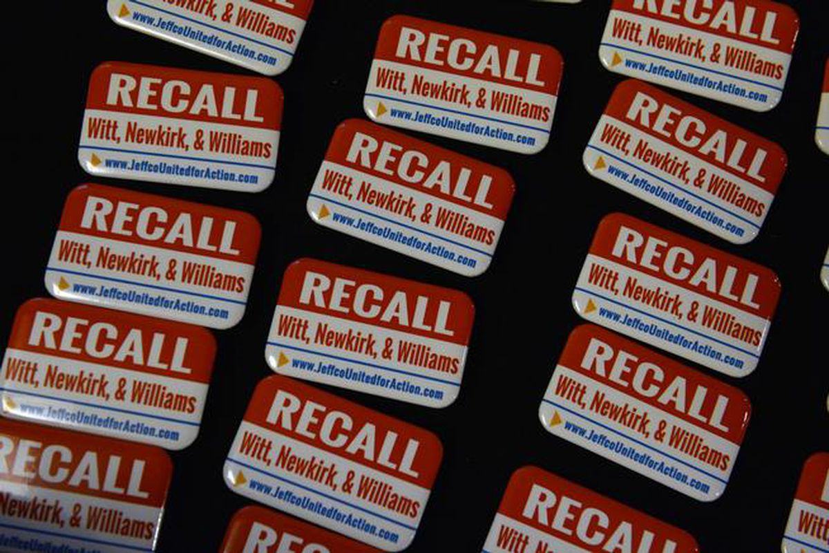 Party favors at recall supporters'  election night gathering (Helen H. Richardson/The Denver Post).