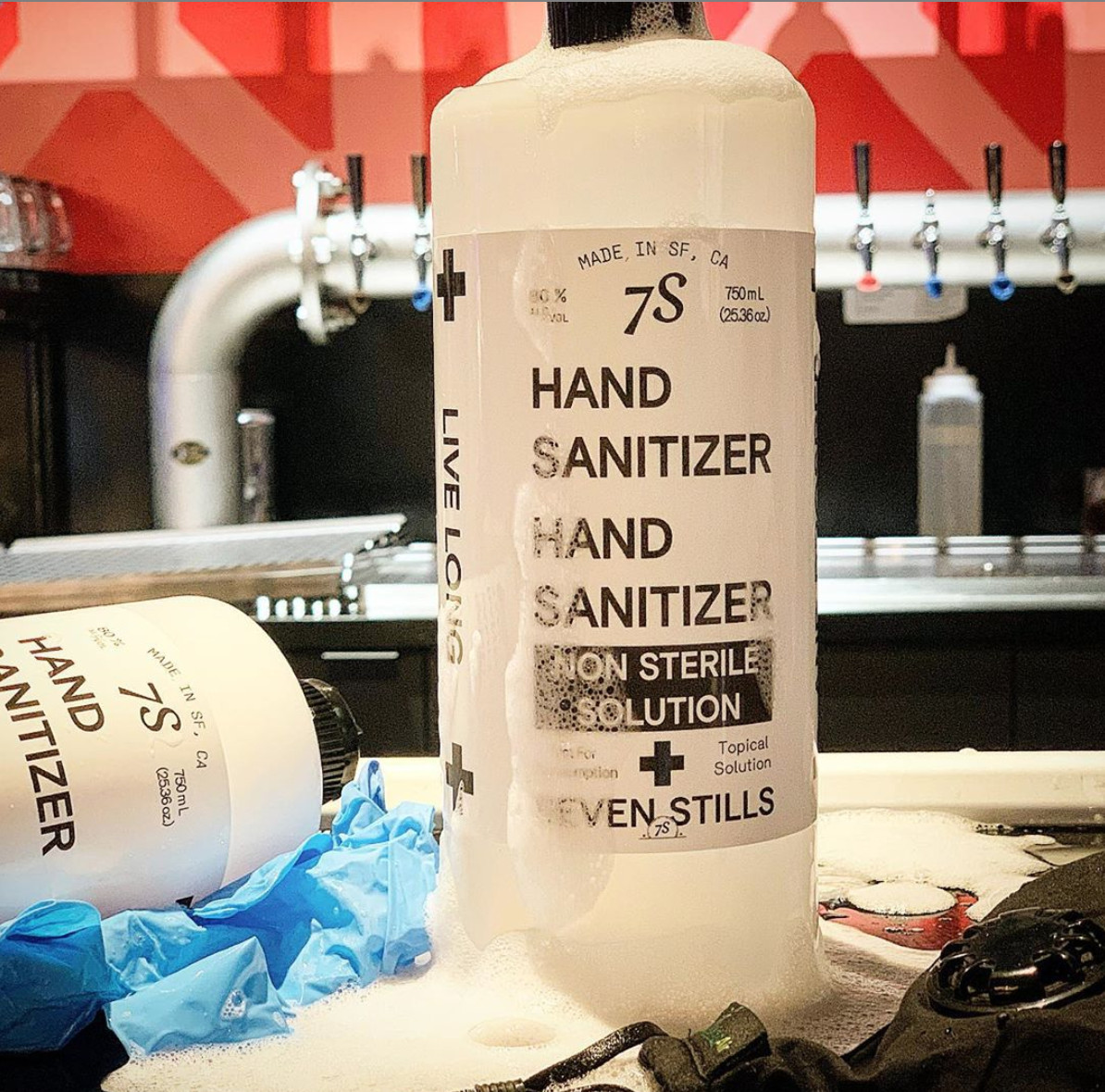 Hand sanitizer at Seven Stills