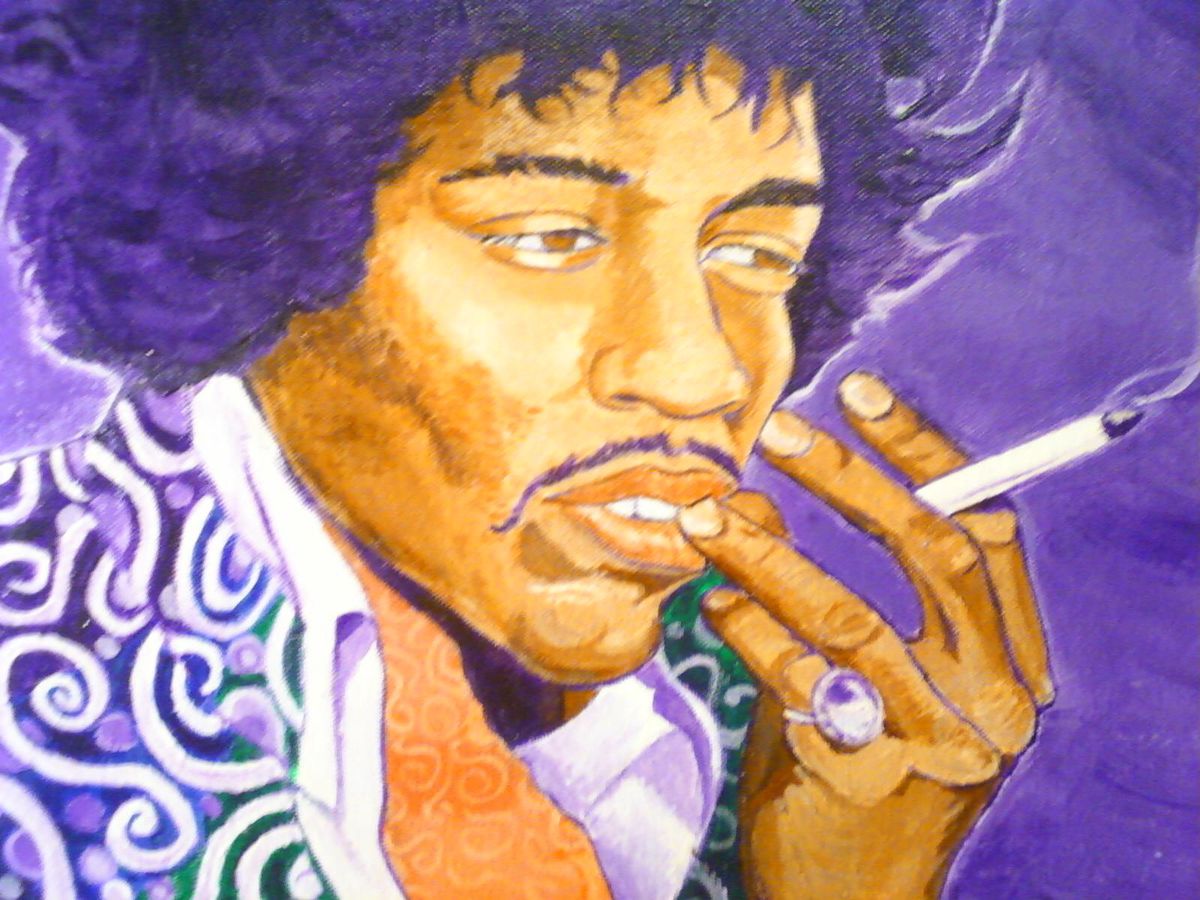 A painting of Jimi Hendrix by Eddie Carr. | Facebook