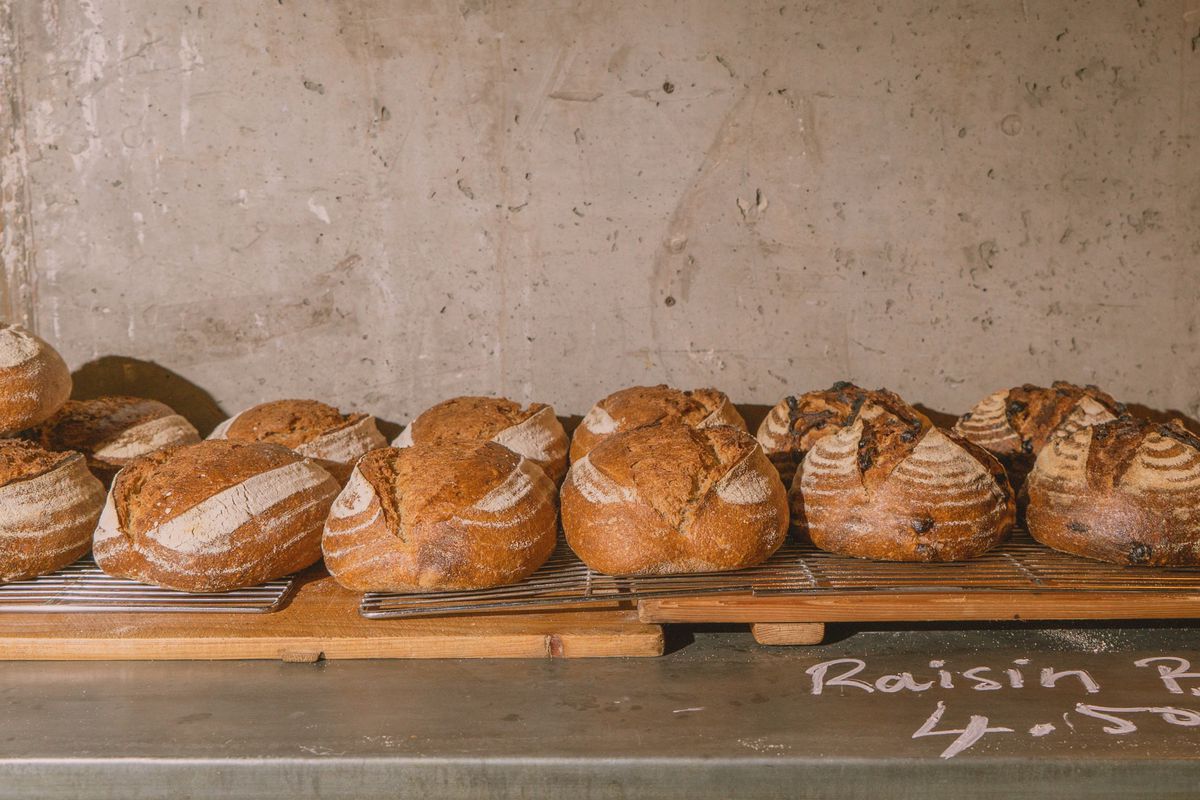 Raisin bread at Jolene bakery, restaurant and wine bar in Newington Green, London