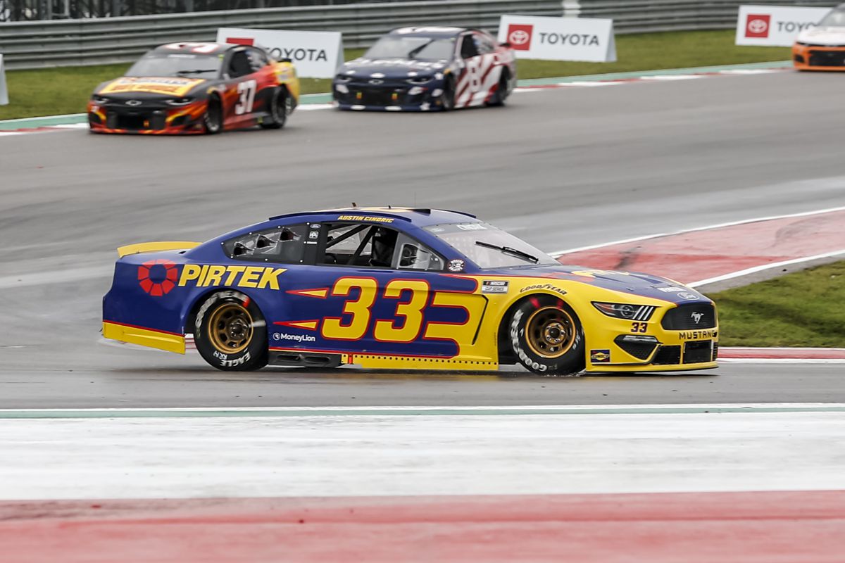 NASCAR Cup Series driver Austin Cindric (33) drives through turn 12 during the Inaugural EchoPark Automotive Texas Grand Prix on May 23, 2021 at the Circuit of The Americas in Austin, Texas.