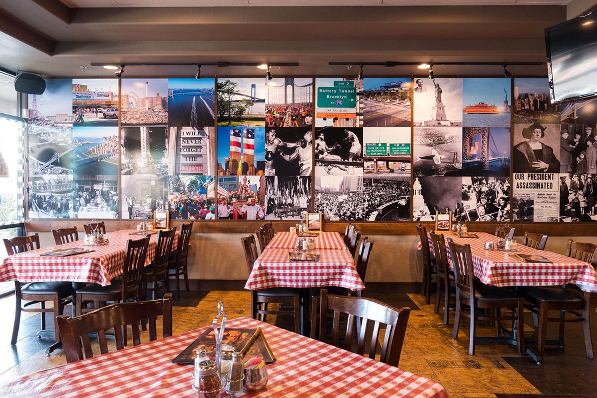 The east-coast inspired mural at Carmine’s Pizza Kitchen, expanding to West Henderson next summer.