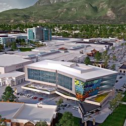 Artist rendering of an aerial view of the University Place project. The Woodbury Corporation announced that the company would invest $500 million to overhaul the former University Mall in Orem. The mixed-use redevelopment project officially broke ground on Thursday, Feb. 5, 2015.