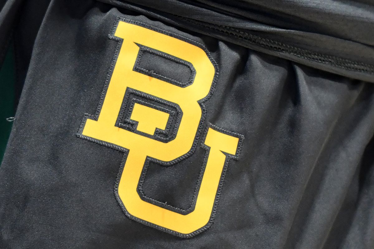 The Baylor Bears logo on pair of shorts before a college basketball game against the West Virginia Mountaineers at the WVU Coliseum on January 18, 2022 in Morgantown, West Virginia.