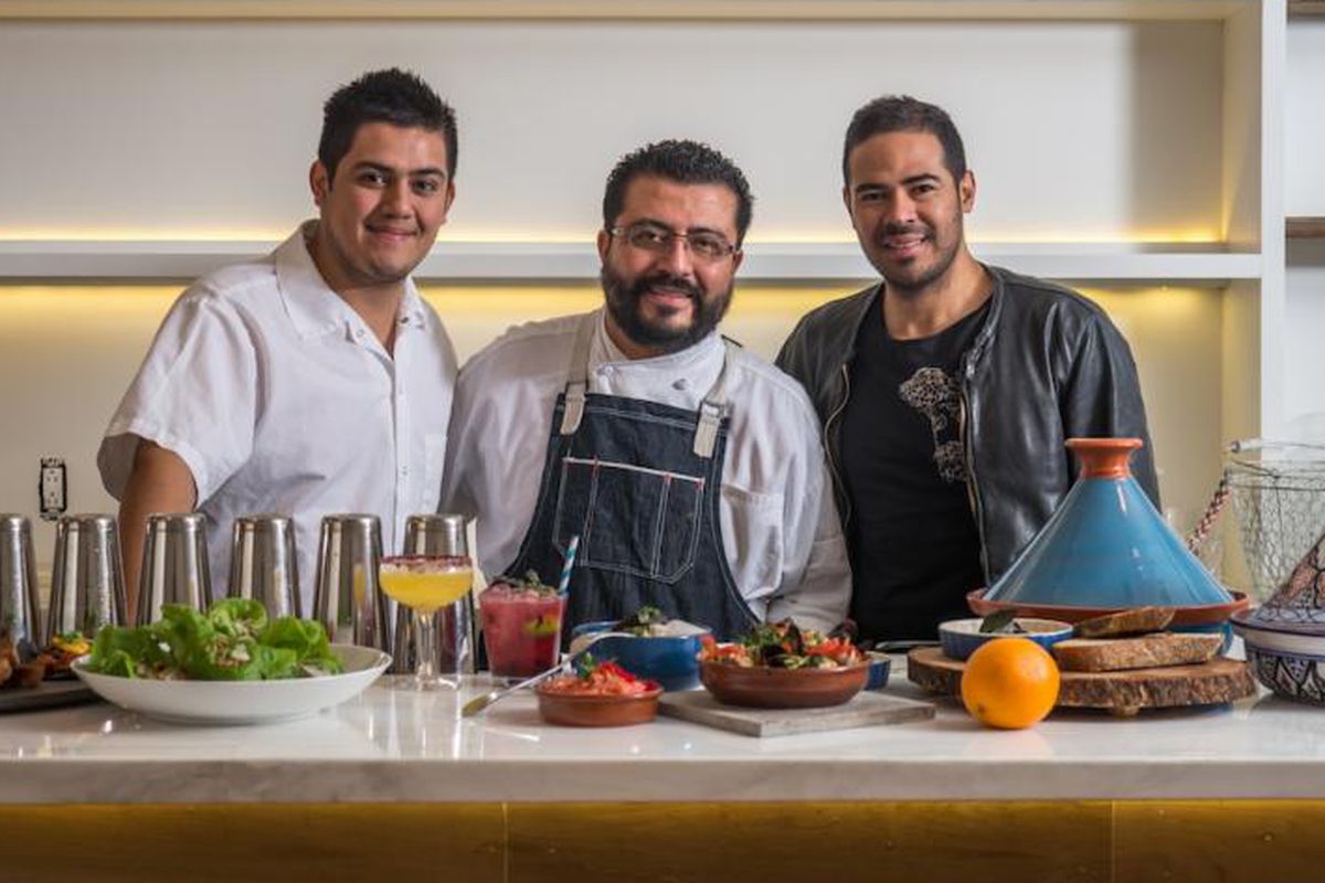 Chef de cuisine Emmanuel Chavez, chef-partner Mario Hernandez, and owner-mixologist Jorge Guzman