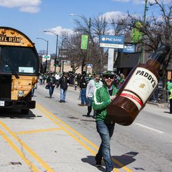 Paddy’s Irish Whiskey in the Chicago South Side St. Patrick’s Day Parade, Sunday, March 17th. | James Foster/For the Sun-Times