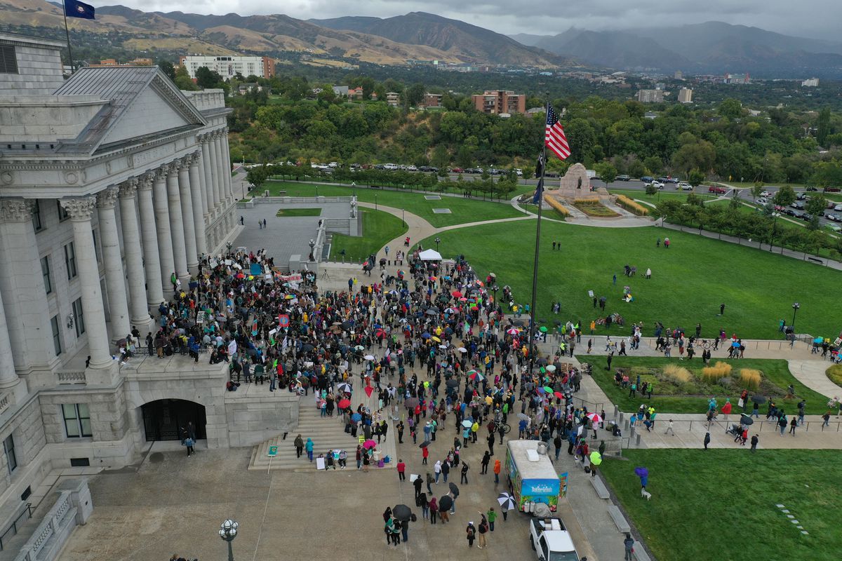 Young climate activists seeking action from local and state leaders to combat climate change rally at the Capitol in Salt Lake City on Friday, Sept. 20, 2019. Similar rallies took place across the country and world.
