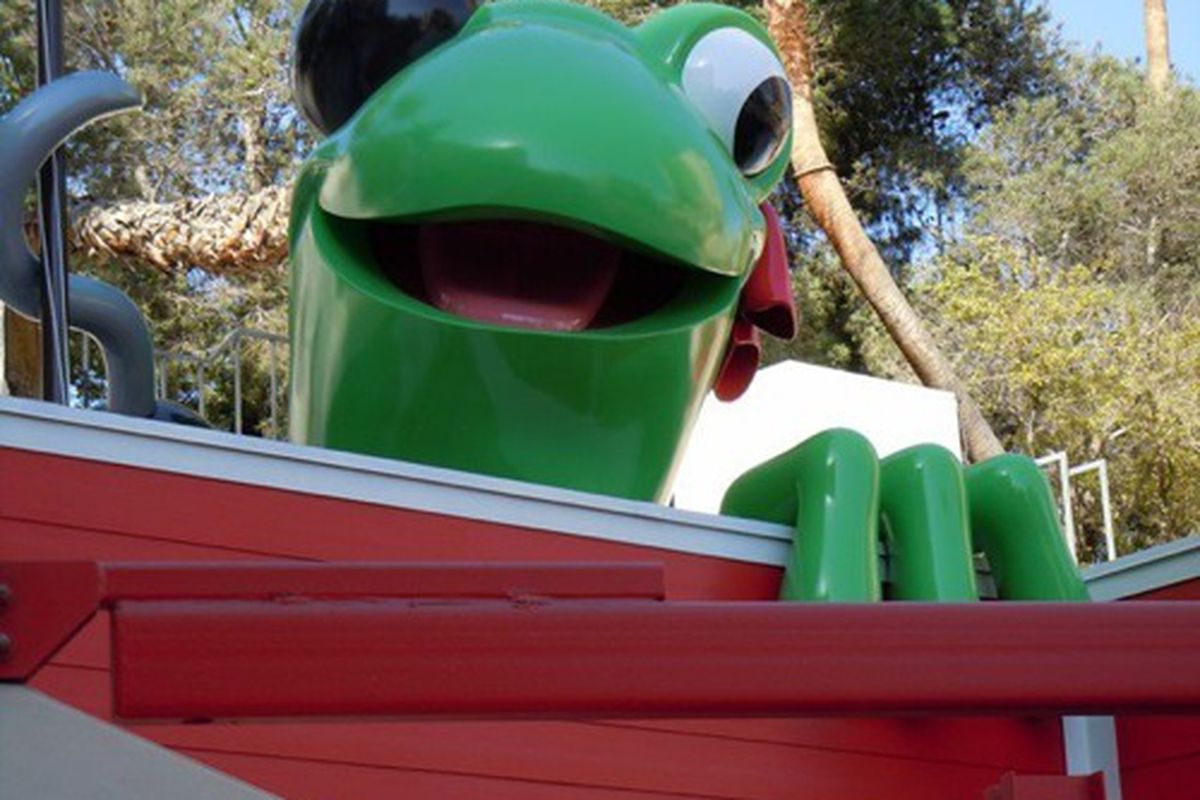 Señor Frog sports an eye patch. 