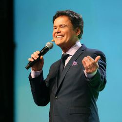 Donny Osmond gives his keynote speech at RootsTech at the Salt Palace in Salt Lake City on Saturday, Feb. 14, 2015. 