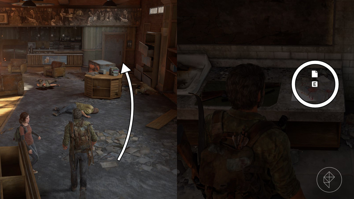 Lost Areas Map artifact location in the Alone and Forsaken section of the Pittsburgh chapter in The Last of Us Part 1