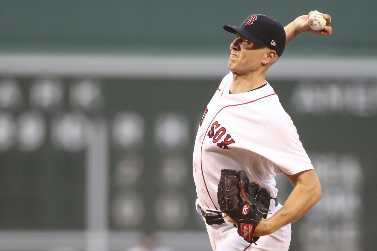 Nick Pivetta #37 of the Boston Red Sox pitches in the second inning of a game against the Atlanta Braves at Fenway Park on May 26, 2021 in Boston, Massachusetts.