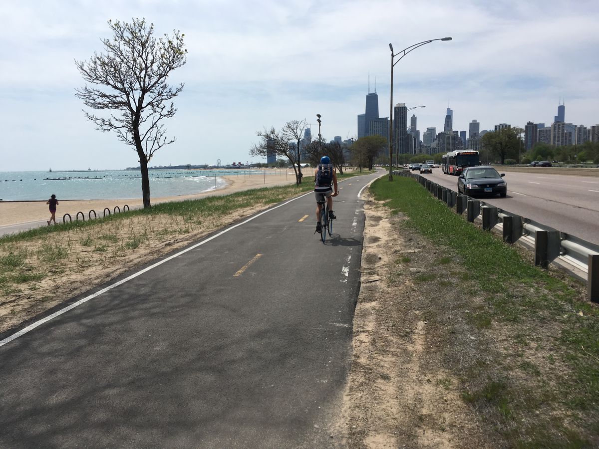 A completed section of the Lakefront Trail between Fullerton and North Avenue. | Mitch Dudek / Sun-Times