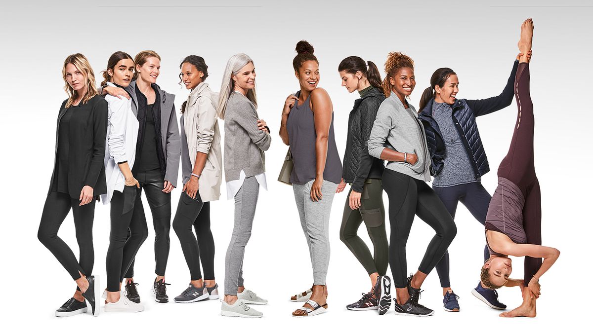 An Athleta ad featuring women of multiple ages and sizes.