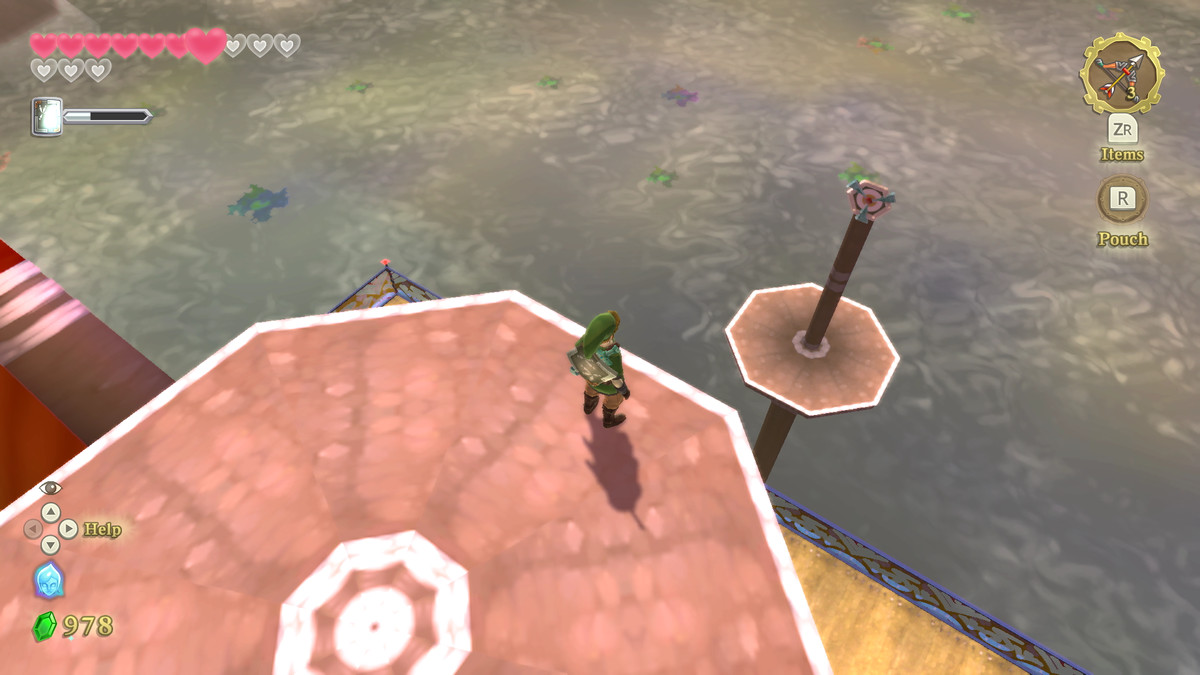 A Clawshot target in The Legend of Zelda: Skyward Sword HD