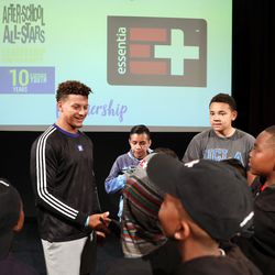  MVP Quarterback Patrick Mahomes II joins Essentia at After School All Stars Leadership University on Monday, June 24, 2019 in Los Angeles.