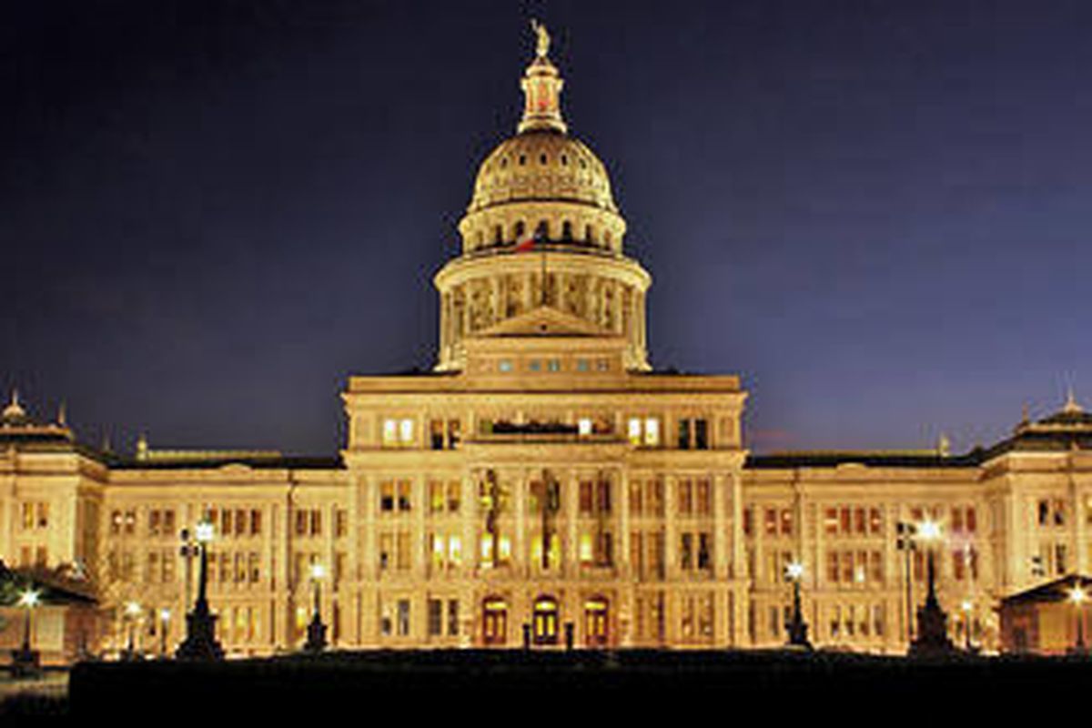 The Texas capitol is shown glowing just after sunset. Texas was ranked no. 20 in a recent study which examined the fiscal condition of each of the 50 states. 
