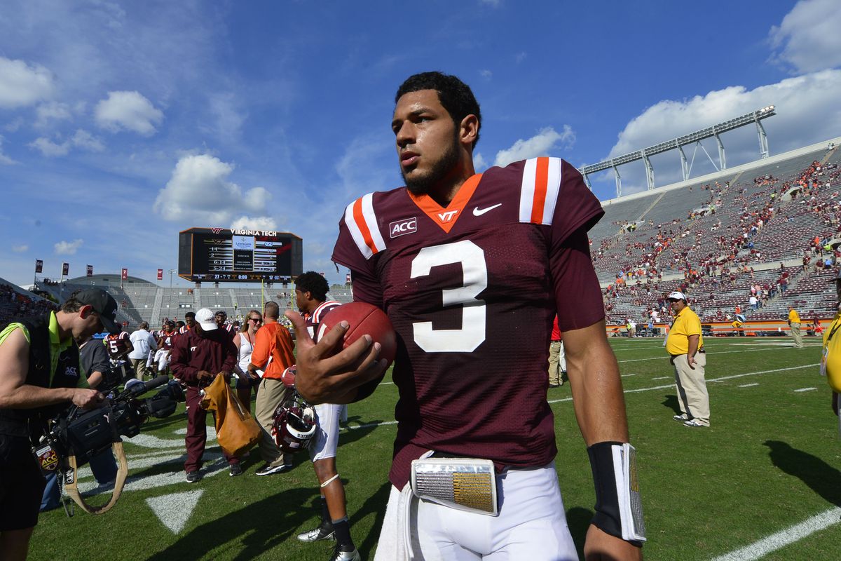 Logan Thomas set a new school record for passing yards in a career. 