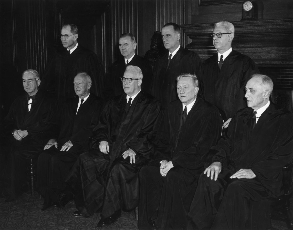 The Supreme Court in 1962, the height of the defendant-friendly era presided over by Chief Justice Earl Warren.