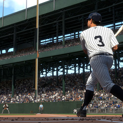 The Bambino watches a shot fly out of the Polo Grounds.