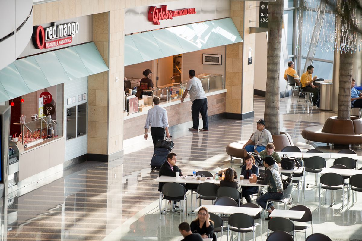A food court at the San Diego International Airport.