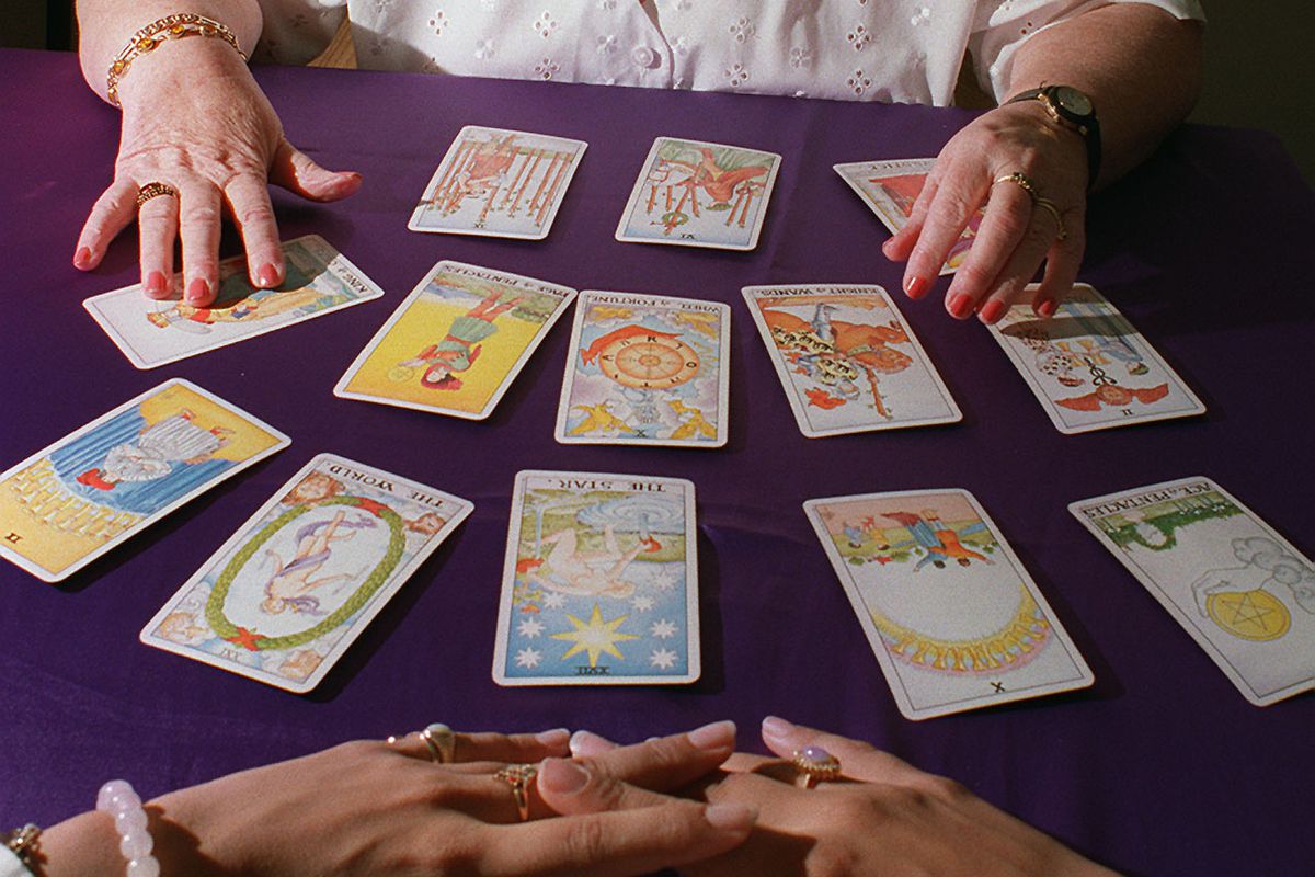 BETTY PALKO DOES A PSYCHIC READING WITH TAROT CARDS.