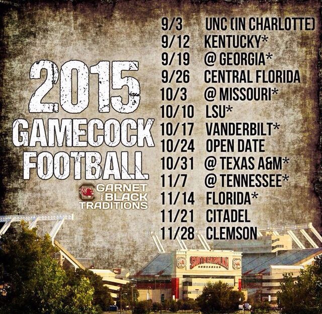 2015 South Carolina Gamecocks Schedule
