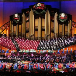 The Mormon Tabernacle Choir performs during its annual Christmas concert in Salt Lake City Thursday, Dec. 11, 2014. 