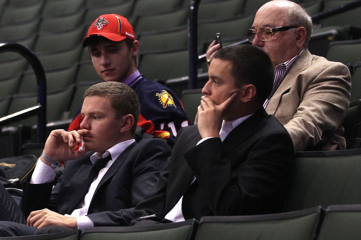 ST PAUL, MN - JUNE 25:  NHL draft prospects sit in the stands after not being drafted during day two of the 2011 NHL Entry Draft at Xcel Energy Center on June 25, 2011 in St Paul, Minnesota.  (Photo by Bruce Bennett/Getty Images)