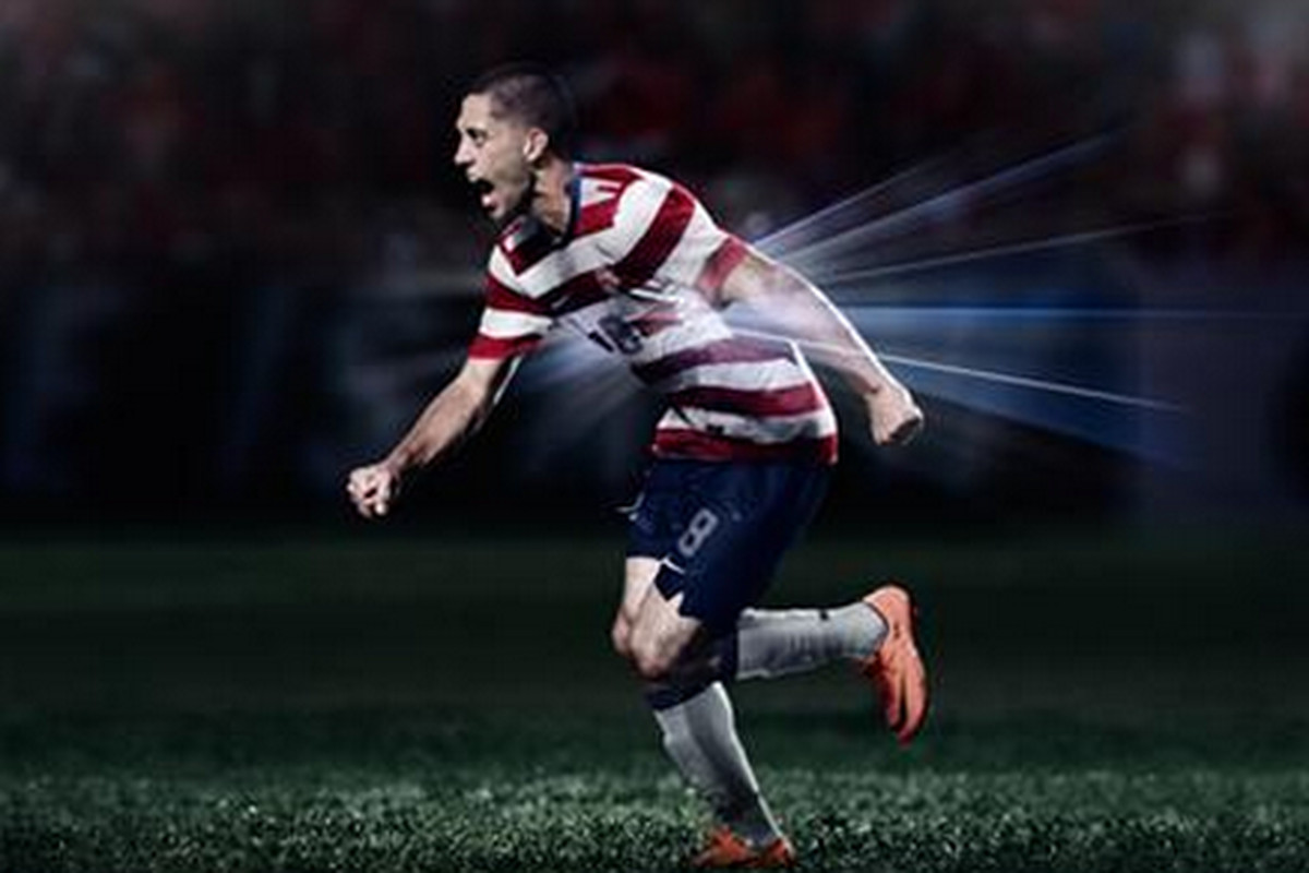 The new U.S. soccer jersey (Photo Credit:<a href="http://www.ussoccer.com/News/Mens-National-Team/2012/04/US-Men-and-Women-National-Teams-Unveil-New-Nike-Home-Jersey.aspx" target="new"> US Soccer</a>)