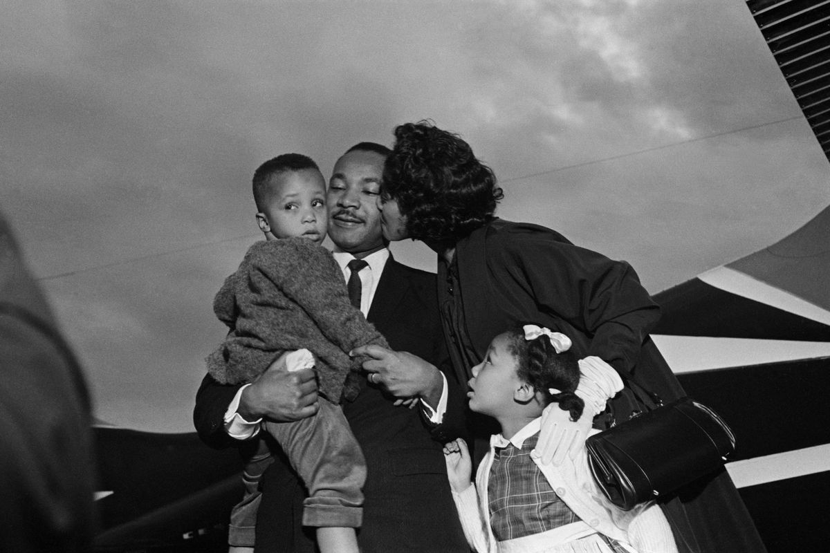 Coretta Scott King and Children Greeting Martin Luther King, Jr