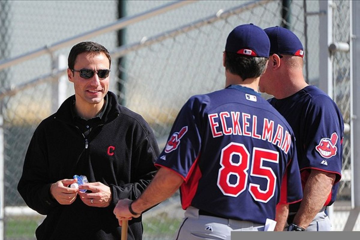 Cleveland Indians GM Chris Antonetti and coach Alex Eckelman
