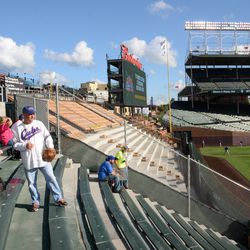 5:27 p.m. The closed-off right-field bleachers - 
