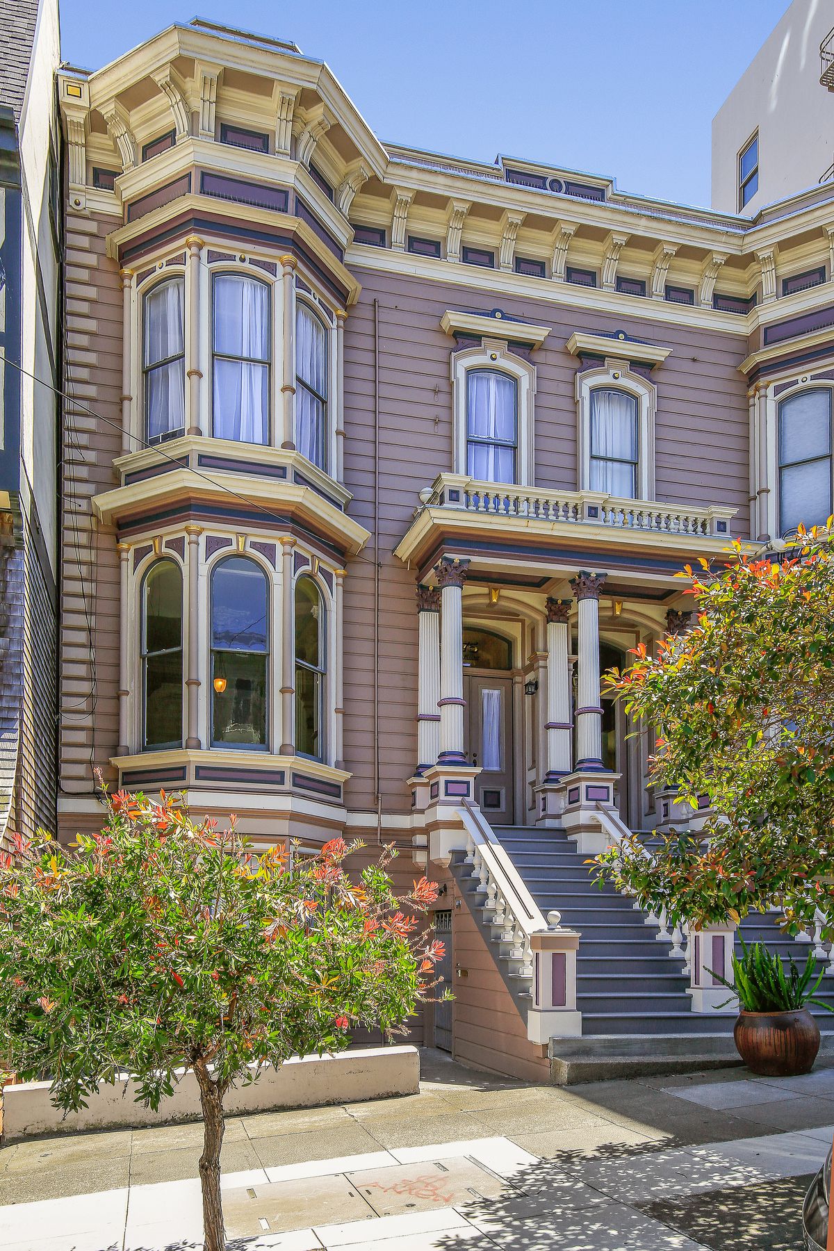 Intricate exterior of Hayes Valley Victorian.