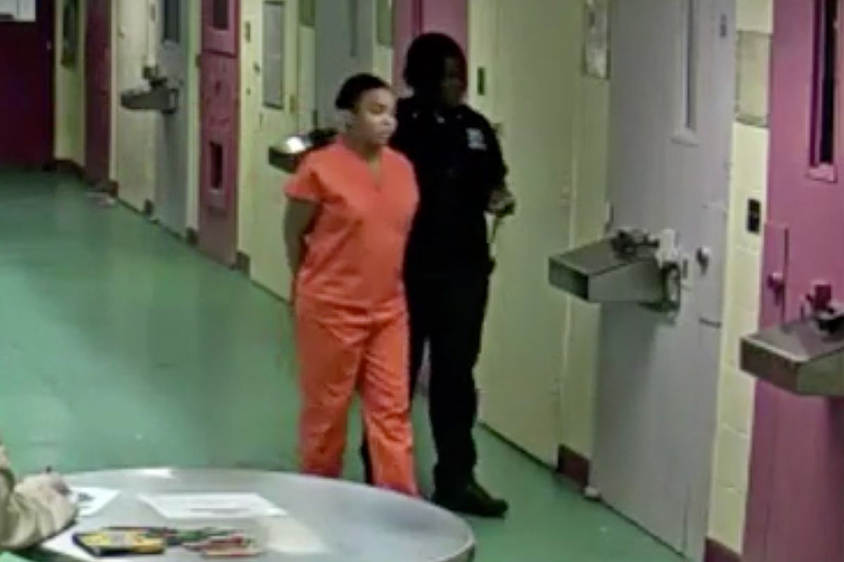 Surveillance video shows Layleen Polanco being escorted to her solitary cell on Rikers Island before being found unresponsive in June of 2019.