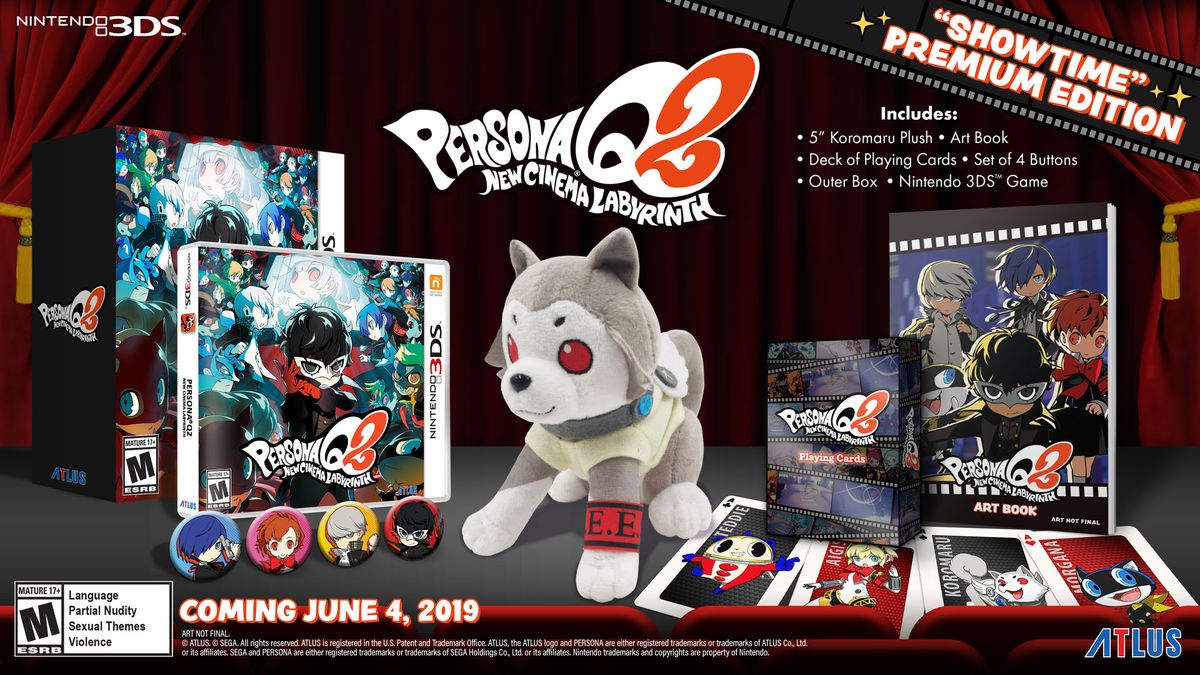 A product shot of Persona Q2: New Cinema Labyrinth’s “Showtime” premium edition package.