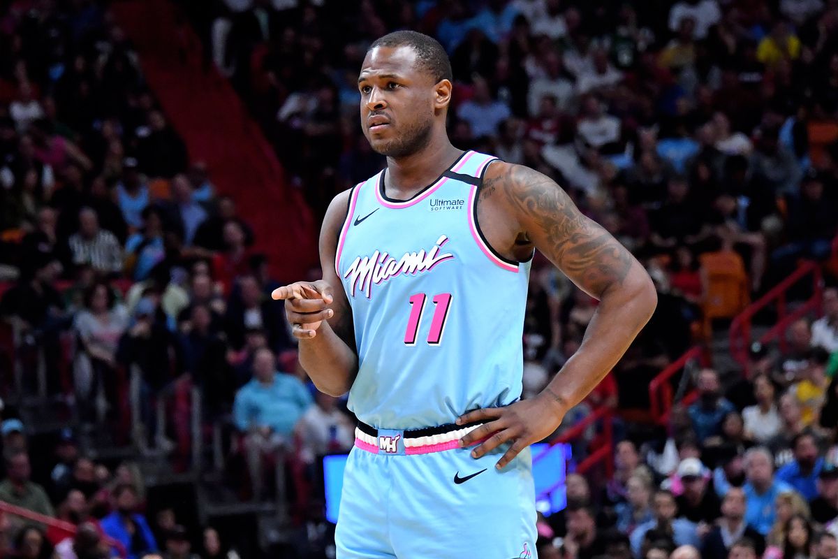 Miami Heat guard Dion Waiters react against the Boston Celtics during the second half at American Airlines Arena.